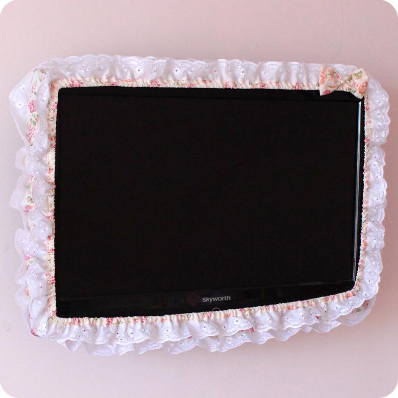 Household TV Monitor Dustproof Cover - 24-48in Stretch Fabric All-Purpose Indoor Protector, Elastic Home Care Supply with On/Off Without Lift Power-On Ready Design