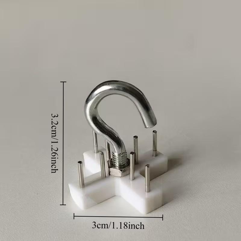 7-Pack Heavy-Duty No-Drill Metal Wall Hooks, No Drill Installation, No Residue, for Curtains, Mosquito Nets, Bedrooms, Home Decor