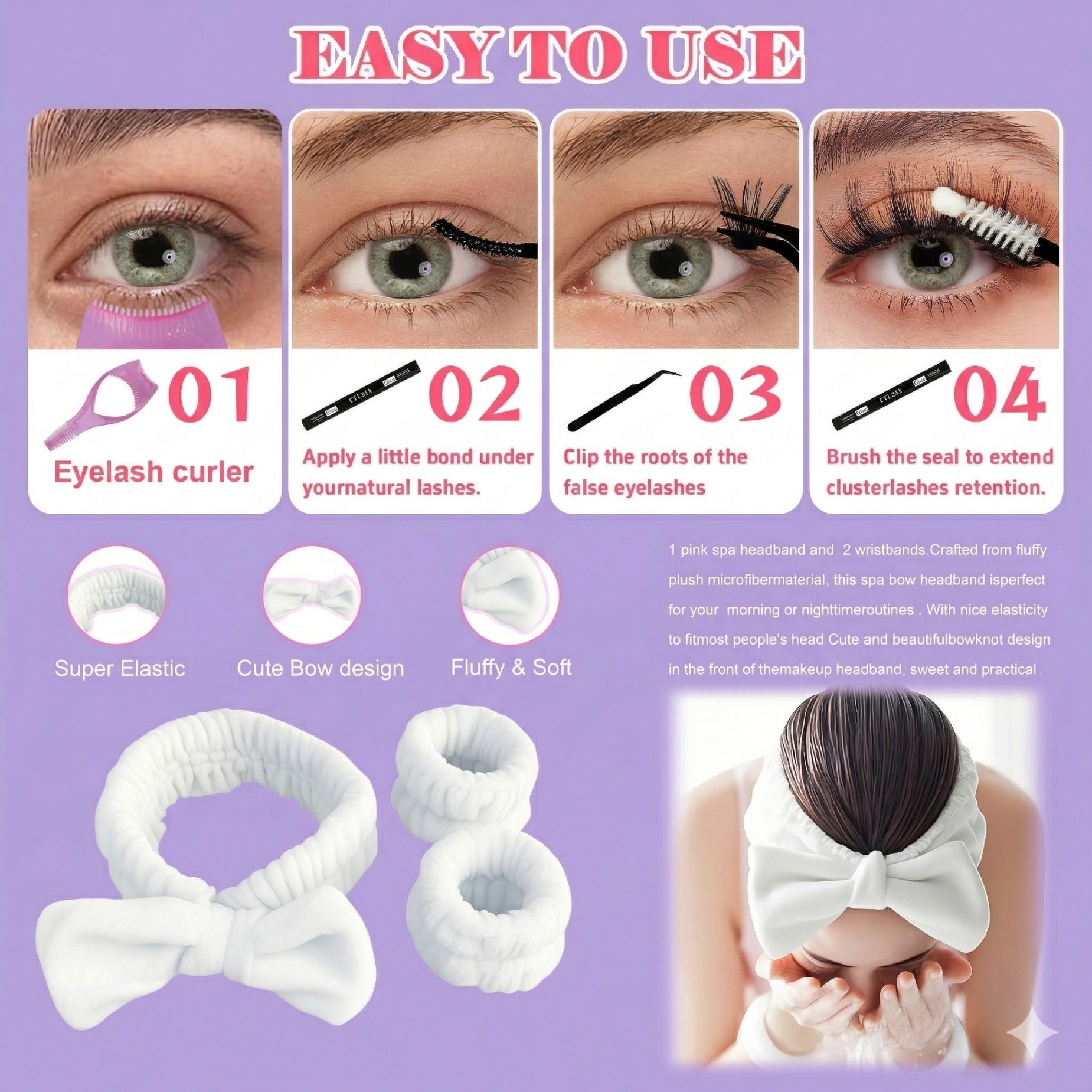 DYCKO 912PCS DIY Eyelash Extension Kit, 11-Pcs Ultimate Lash Clusters Gift Box, 4 Styles Mixed Wispy Manga Individual Lashes, D Curl Starter Set with Bond Seal & Remover, Professional Salon Look at Home