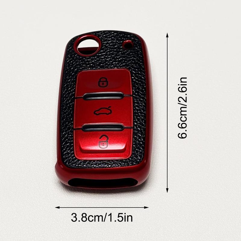 for Volkswagen Key Protection Cover Key Case Key Fob Protector Soft Durable Tpu Material 360 Degree Protection for Jetta Golf Polo Mk6 Passat Tiguan Beetle 3 Buttons