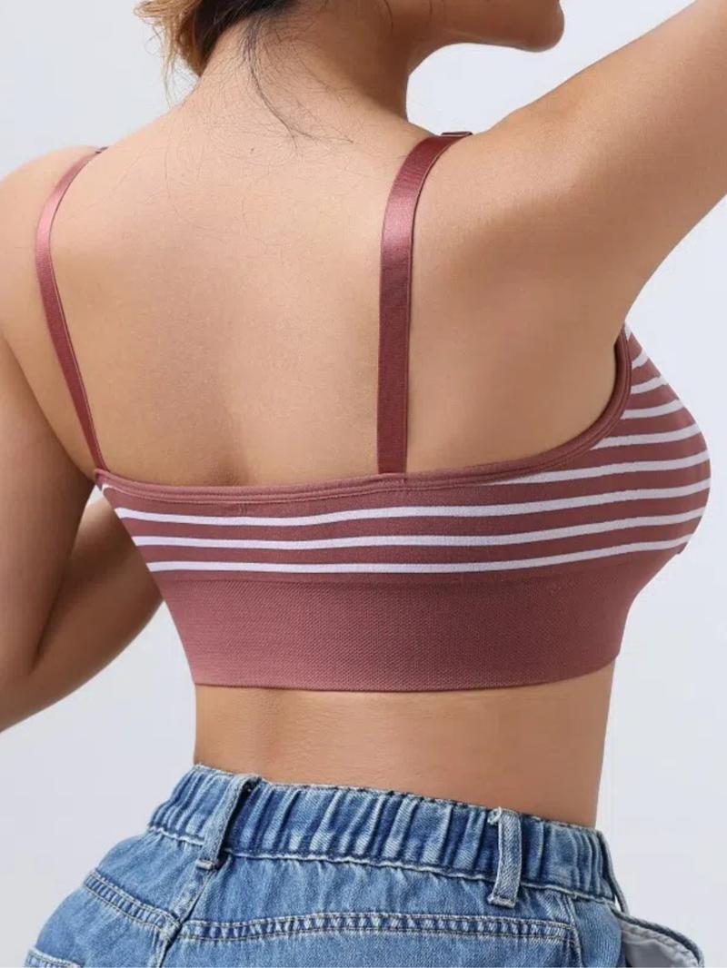 Maternity Striped Print Buckle Front Nursing Bra, Adjustable Strap Seamless Breastfeeding Pregnancy Bra, Maternity Bras, Maternity Lingerie for All Seasons