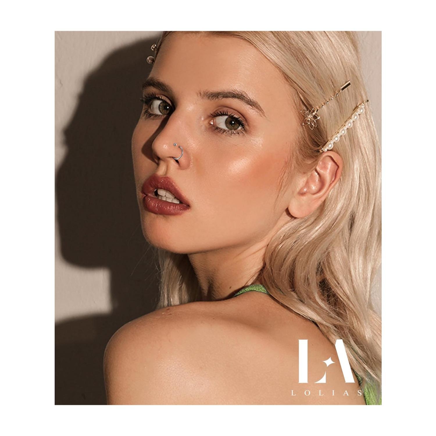 18 Pcs Hypoallergenic G23 Titanium Nose Ring Studs for Sensitive Skin 20G Nose Ring Hoops Nose Studs for Women Men 2mm Small Titanium Nose Piercing Jewelry