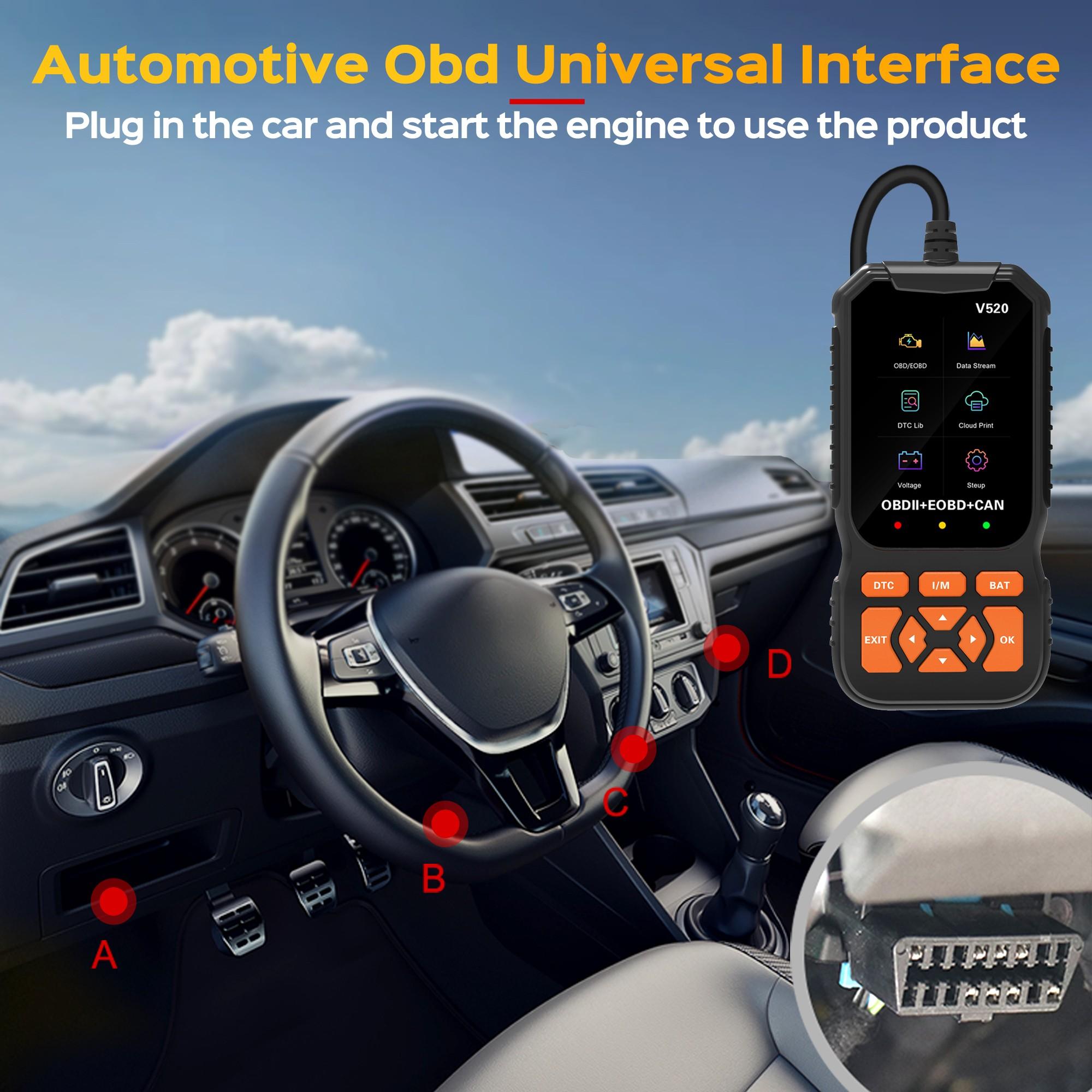Professional Obd2 Scanner Diagnostic Tool, Digital Automotive Tester, Car Engine Code Reader & Reset, Battery Life Monitor, Car Battery Tester, Obdii/eobd Test Tool for Vehicles Post-1996