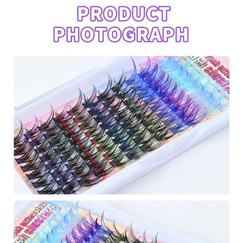 Mixed Color Individual False Eyelashes, 1 Box Natural Look Eyelash Extensions, Self Grafting Curling Fake Eyelashes for Women, Makeup, Diy Eyelash Extensions