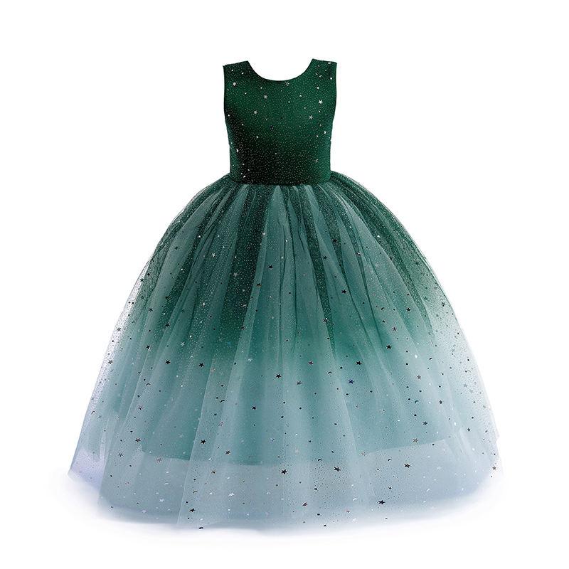 green emerald velvet dress Little Girls Long Juniors Bridesmaid Dress Wedding Flower Girls Formal Party Pageant Dresses Chiffon Sleeveless Maxi Dress, Sage Green / 10