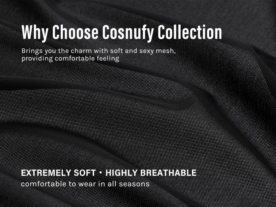 Cosnufy Mesh Sheer Long Sleeve Top Single Layer Crew Neck See Through SpringStatements