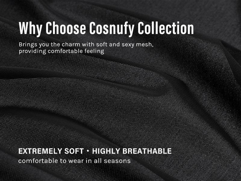 Cosnufy Mesh Sheer Long Sleeve Top Single Layer Crew Neck See Through Cosnufy Mesh Sheer Long Sleeve Top Single Layer Crew Neck See Through