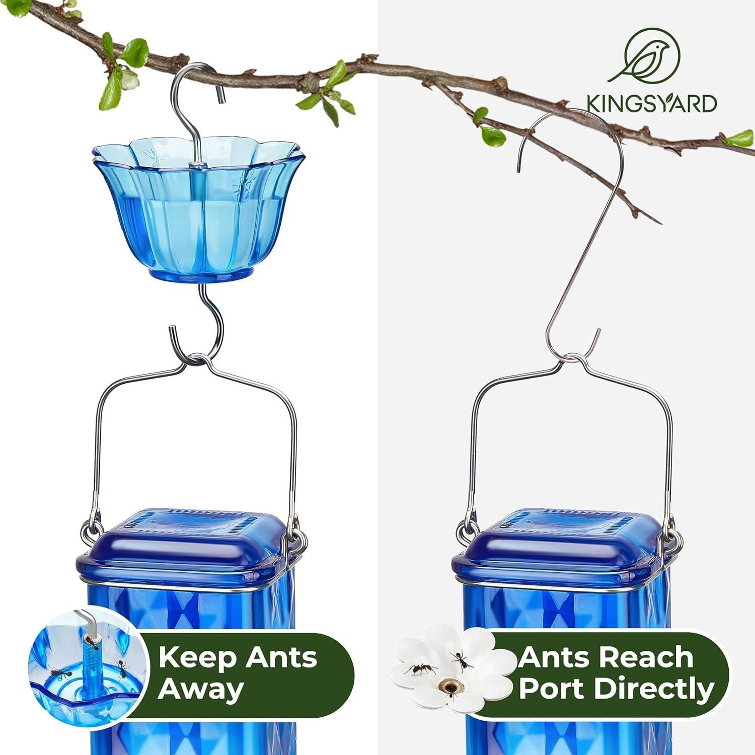 Outdoor Hanging Hummingbird Feeder, 26oz Leak-Proof Nectar Feeder, 6 Feeding Ports, Ant Barrier, Garden Decor, Best Holiday Gift
