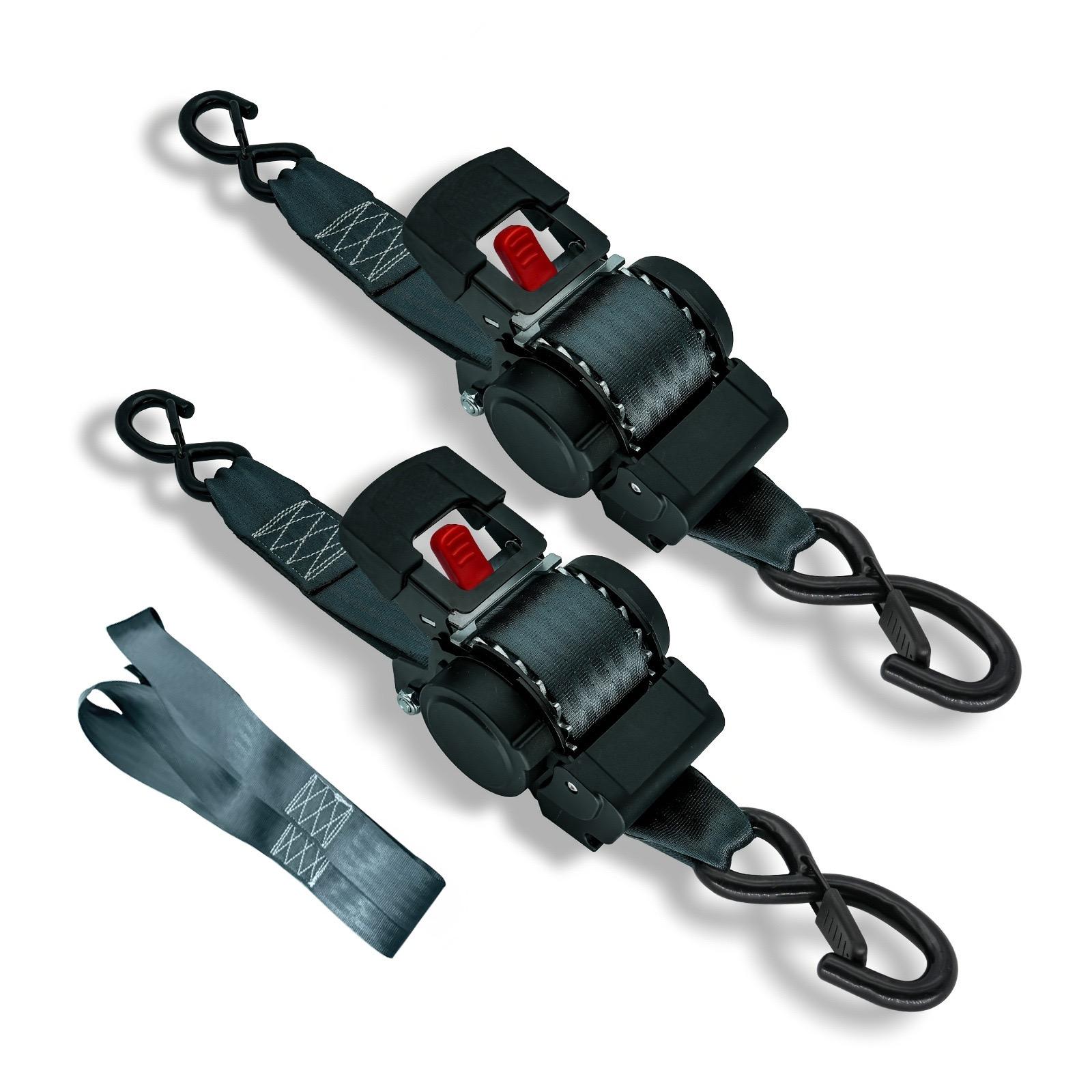 New Automatic Retrieval Tightening Strap, Heavy Duty Durable Polyester Binding for Motorcycles, Pickup Trucks, and Boats, Easy Use for Secure Transport