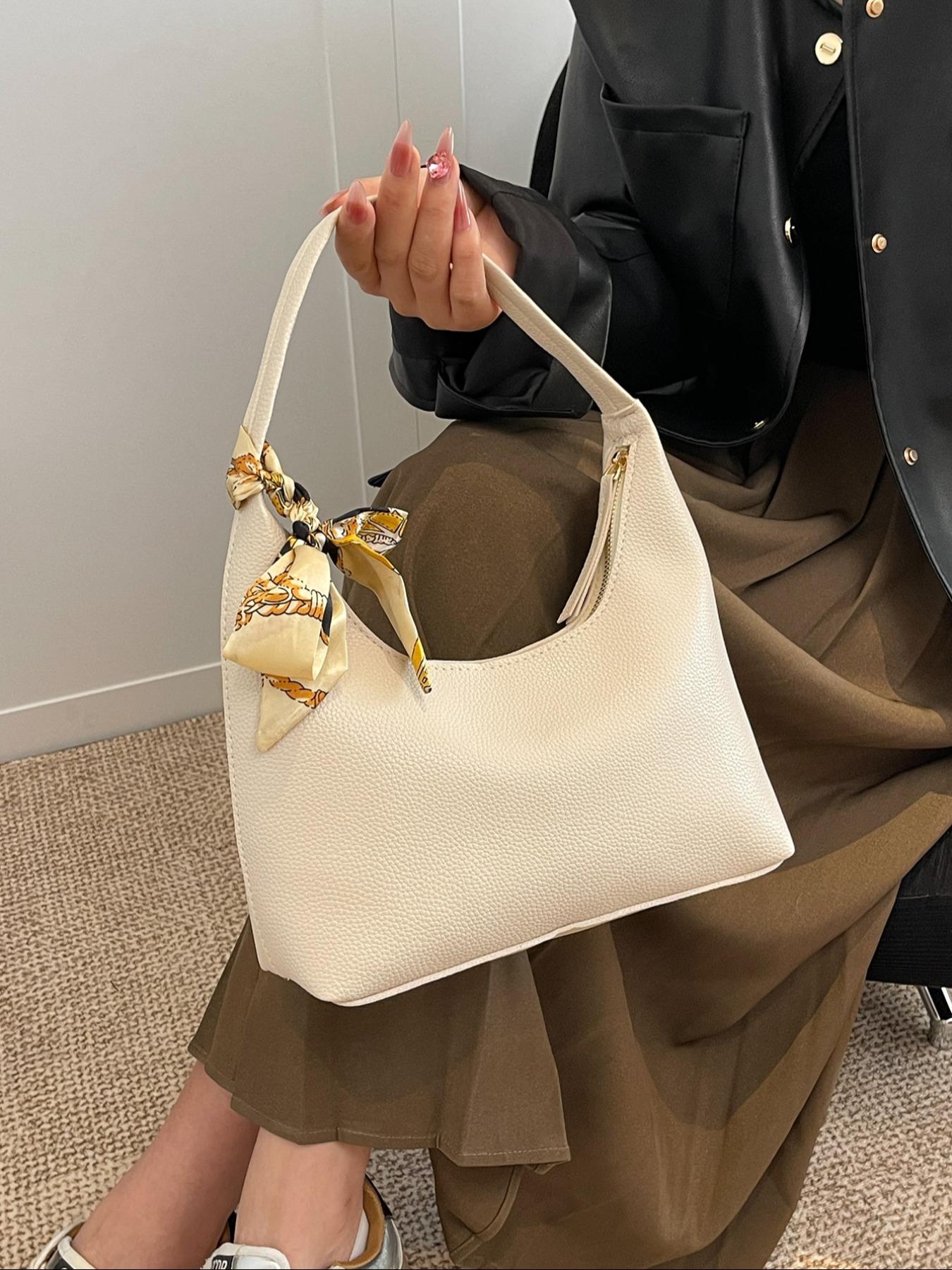 Fashion Retro Crossbody Shoulder Bag for Women, Stylish Compact Design with Scarf Detail, Perfect for Daily Use & Special Occasions, Embellished Shoulder Bag