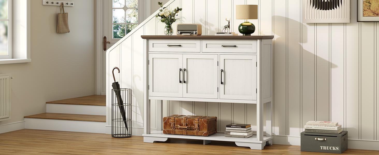 【SPOTLIGHT DAY】ONBRILL 48'' Sideboard With Storage Shelves And 2 Drawers & Cabinets For Kitchen, Hallway