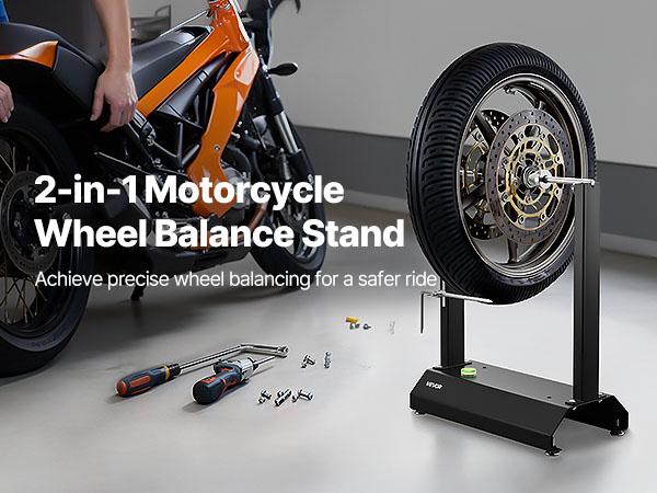 VEVOR Motorcycle Wheel Balancer, 88.2 lbs Capacity, Tire Balancer Truing Stand with Adjustable Centering Cones and Truing Pointer, Balancing Tools for Most Motorcycles Bicycles, 32-Inch Wheel Dia