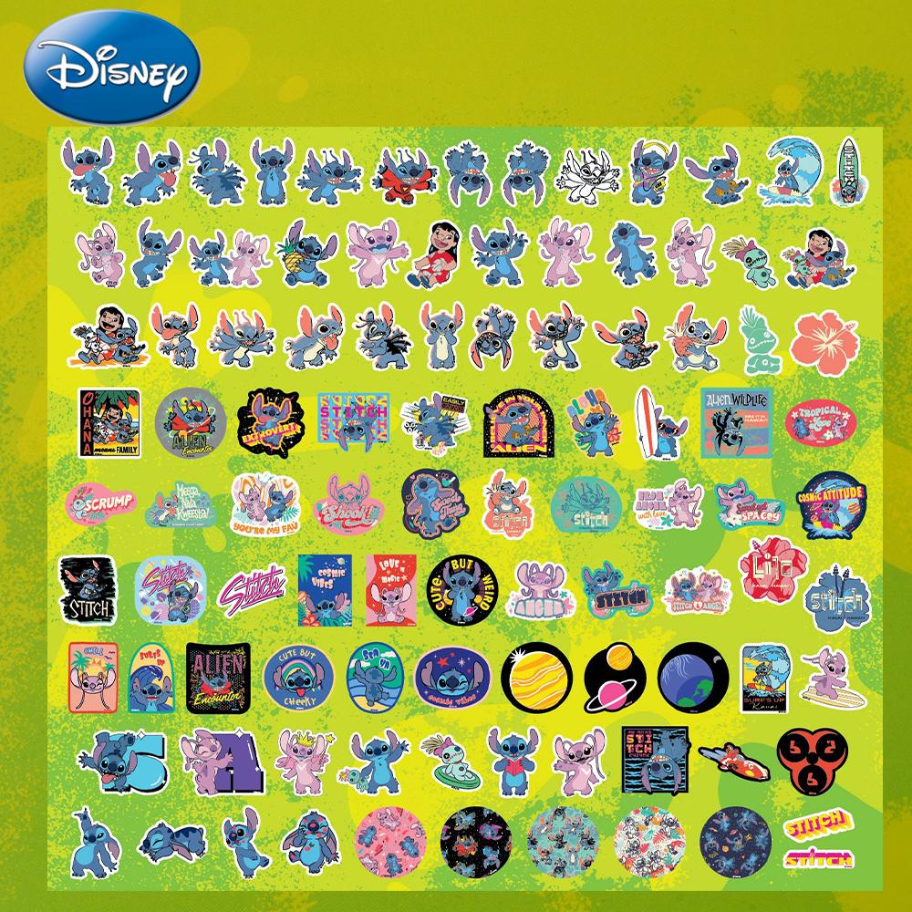 100pcs Disney Officially Licensed Stitch Sticker Cartoon Character Decoration Laptop Cup Helmet Picture Frame Skateboard Computer Waterproof CUTE Sticker Christmas Birthday Party Favors  Diy Decorative Supply