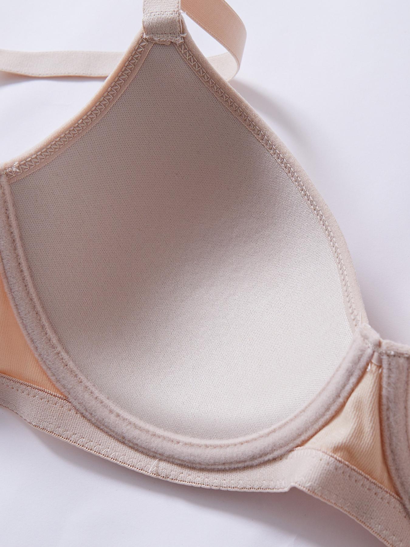 6 Piece Sexy Comfortable Push-Up Bra Set, Pure Color Medium Steel Support Women's Underwear, Fitted Lined Buckle Everyday Bras for All Seasons