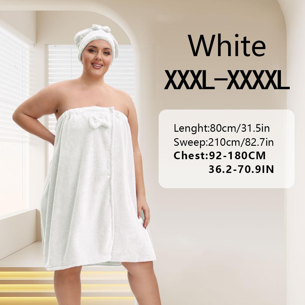 Solid Color Bathrobe & Bath Towel Set, Adjustable Shower Cap Included Bathrobe & Bath Towel, Soft Comfortable Bathrobe & Towel for Home Travel Sauna, Bathroom Towel