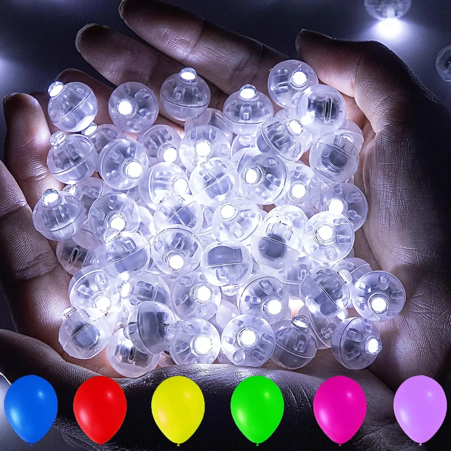 50 count LED Balloon Lights, White Mini Round Balls Lights Long Standby Time Flash Ball Lights for Balloon Paper Lantern LED Ball Lamp   Led Light for Halloween Christmas Party