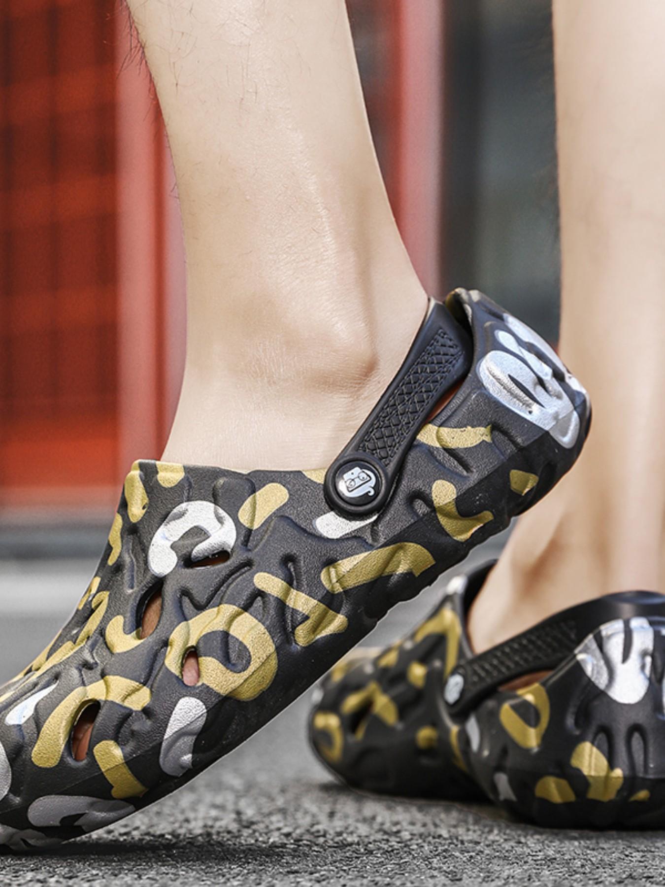 Men's Casual Beach Shoes, All-Season Eva Sandals, Breathable Hollow Out Slippers, Indoor Outdoor Wear, Student Friendly, Comfortable Footwear