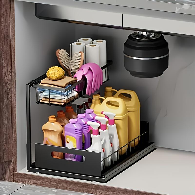 2-Tier Pull Out Under Sink Cabinet Organizer, Storage Shelf for Kitchen Sink & Bathroom Vanity Cabinet