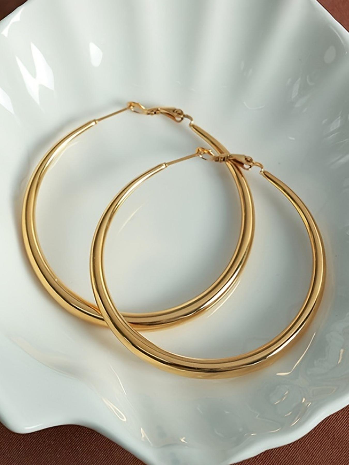 Elegant Large Circle Hoop Earrings for Women, Fashionable Daily Wear Party Accessories, Versatile Unique Design Jewelry, Circle Shape Earrings