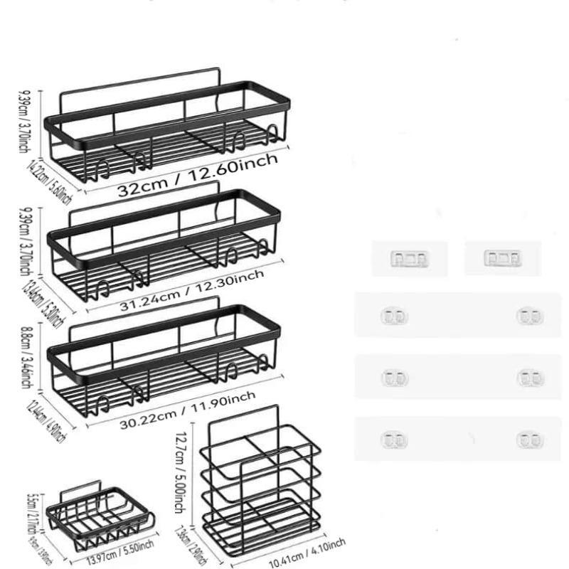 No-Drill Bathroom Shelf, Space-Saving Storage Solution, Perfect for Toiletries & Cosmetics, Easy Installation, Durable Design