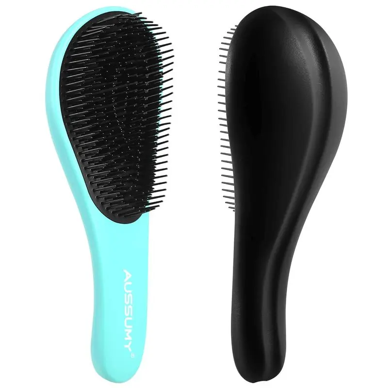 Two-Pack Detangling Comb - Ultra-soft bristles, easily detangles knots - Suitable for dry hair, wet hair, damaged curly hair, suitable for all ages and genders - Black and green: Beauty and personal care