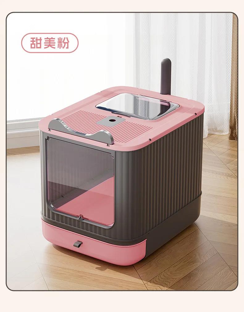 Foldable Enclosed Cat Litter Box with Pull-Out Drawer, Large Anti-Splash Odor Control Litter Pan with Top Exit & Front Entry Kit Foldable Enclosed Cat Litter Box with Pull-Out Drawer, Large Anti-Splash Odor Control Litter Pan with Top Exit & Front Entry Kit