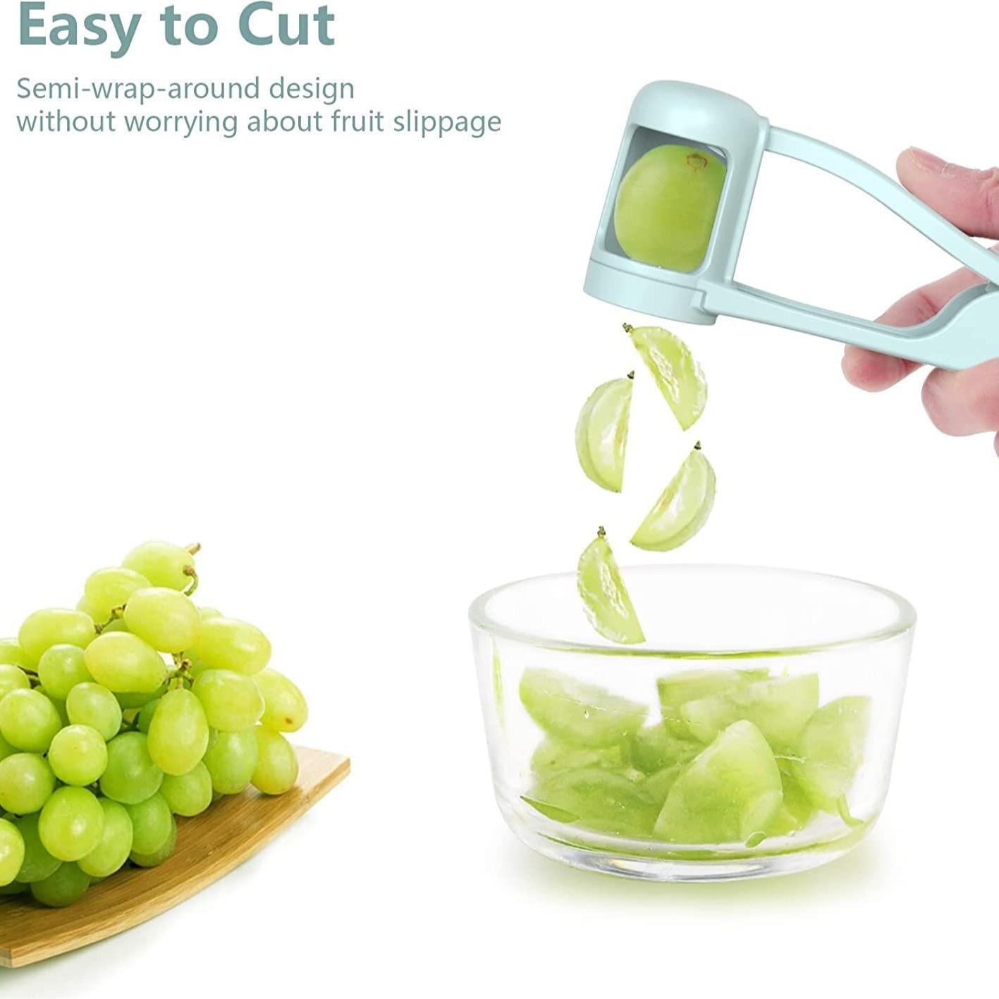 1Pcs Grape Cutter, Grape Slicer, Suitable For Infants And Young Children, Grape, Cherry Tomato, Strawberry Cutter, Quarter Slicing Tool For Vegetable And Fruit Salad Cake Decoration, Stainless Steel Kitchen Gadget, Fruit Cutter