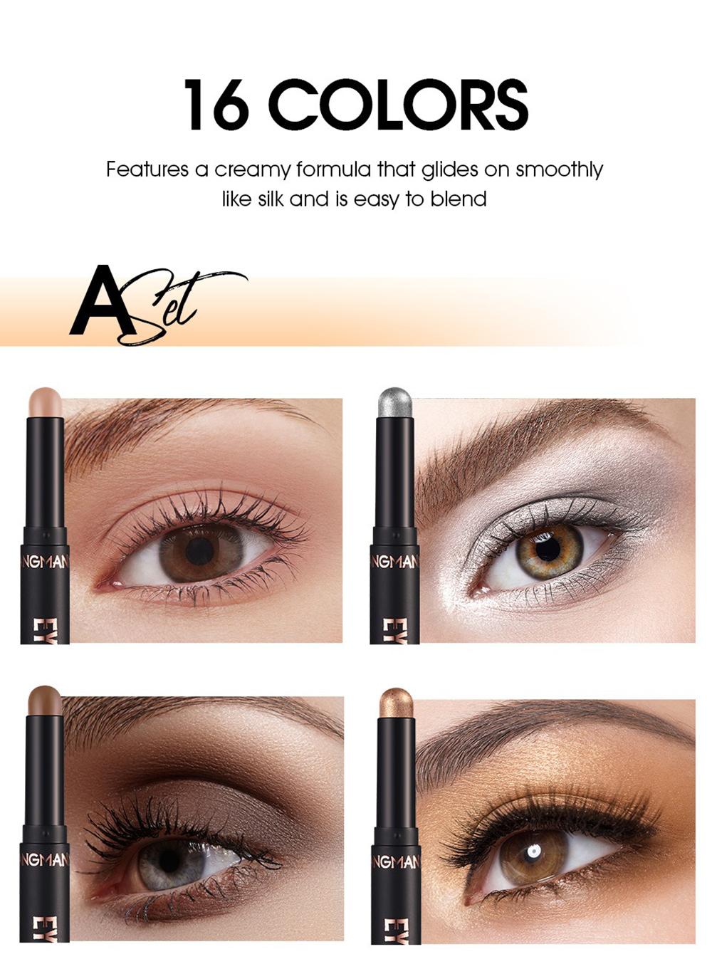 Cream Eyeshadow Stick Gift Set, 8 PCS Soft Smooth Matte Earth & Bright Metal Color Contour Sticks, Waterproof & Long-Lasting