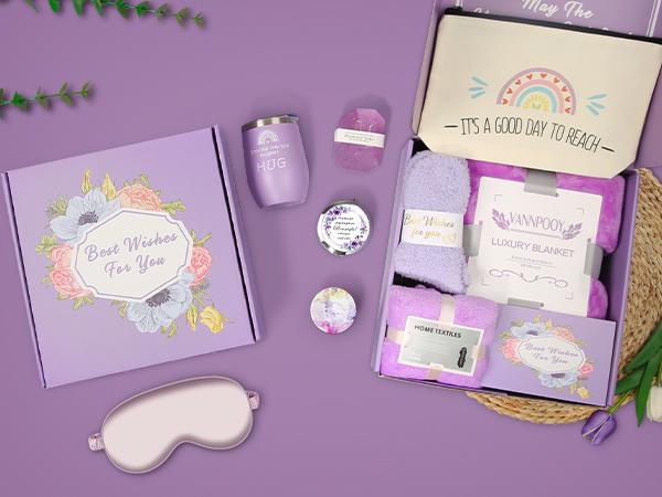 Spa Set for Women, Valentine's Day Gifts for Women Girlfriend Wife,Relaxation Gifts, Birthday Gifts Box for Women, Thinking of You Feel Better Gift for Mom Best Girl Friend Sister Wife Skincare Brush Mirror Cosmetic Luxury Skin Repair Comfort Bath Gel