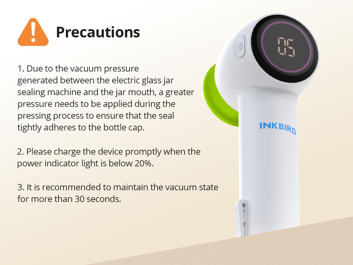 INKBIRD 4 in 1 Handheld Vacuum Sealer White & Green 60Kpa Strong Suction USB Rechargeable Portable Food Preservation Solution with Mason Jar Lids & Food Bags TikTokShopHolidayHaul