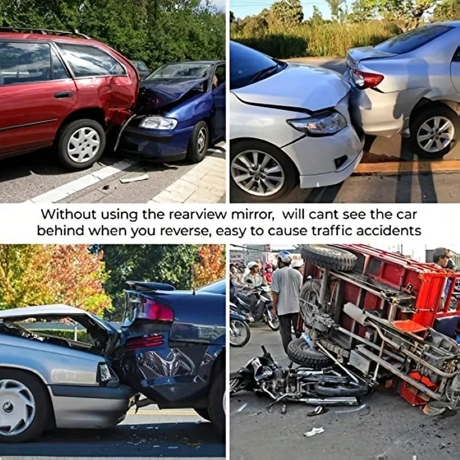 Wide-Angle Rectangular Rearview Mirror – Crystal-Clear Flat Mirror Lens, Universal Mounting, Easy Front-Mount Installation, Durable ABS Material, Enhanced Driving Safety