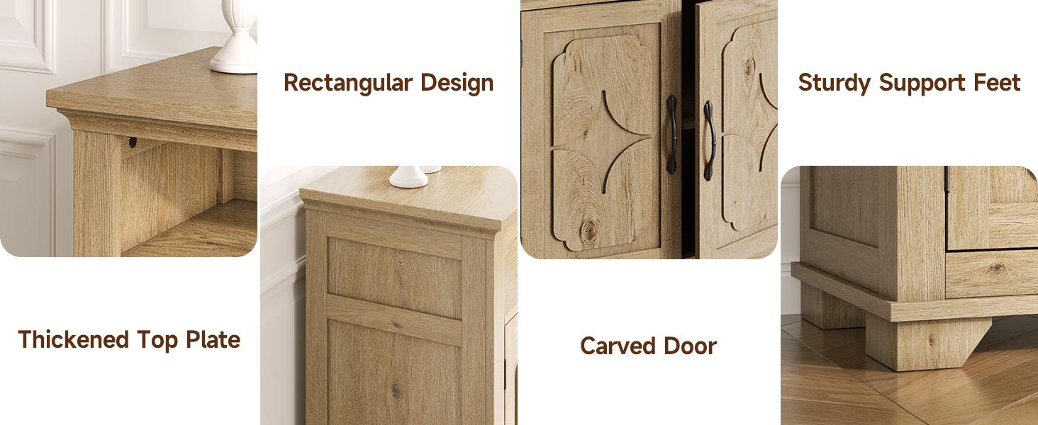 ONBRILL 60" Carving Sideboard Buffet With Open Shelf, Credenza Storage Cabinets, Adjustable Shelves, Dining Room Furniture, Kitchen Furniture【BlackFridayDeal】 ONBRILL 60" Carving Sideboard Buffet With Open Shelf, Credenza Storage Cabinets, Adjustable Shelves, Dining Room Furniture, Kitchen Furniture【BlackFridayDeal】