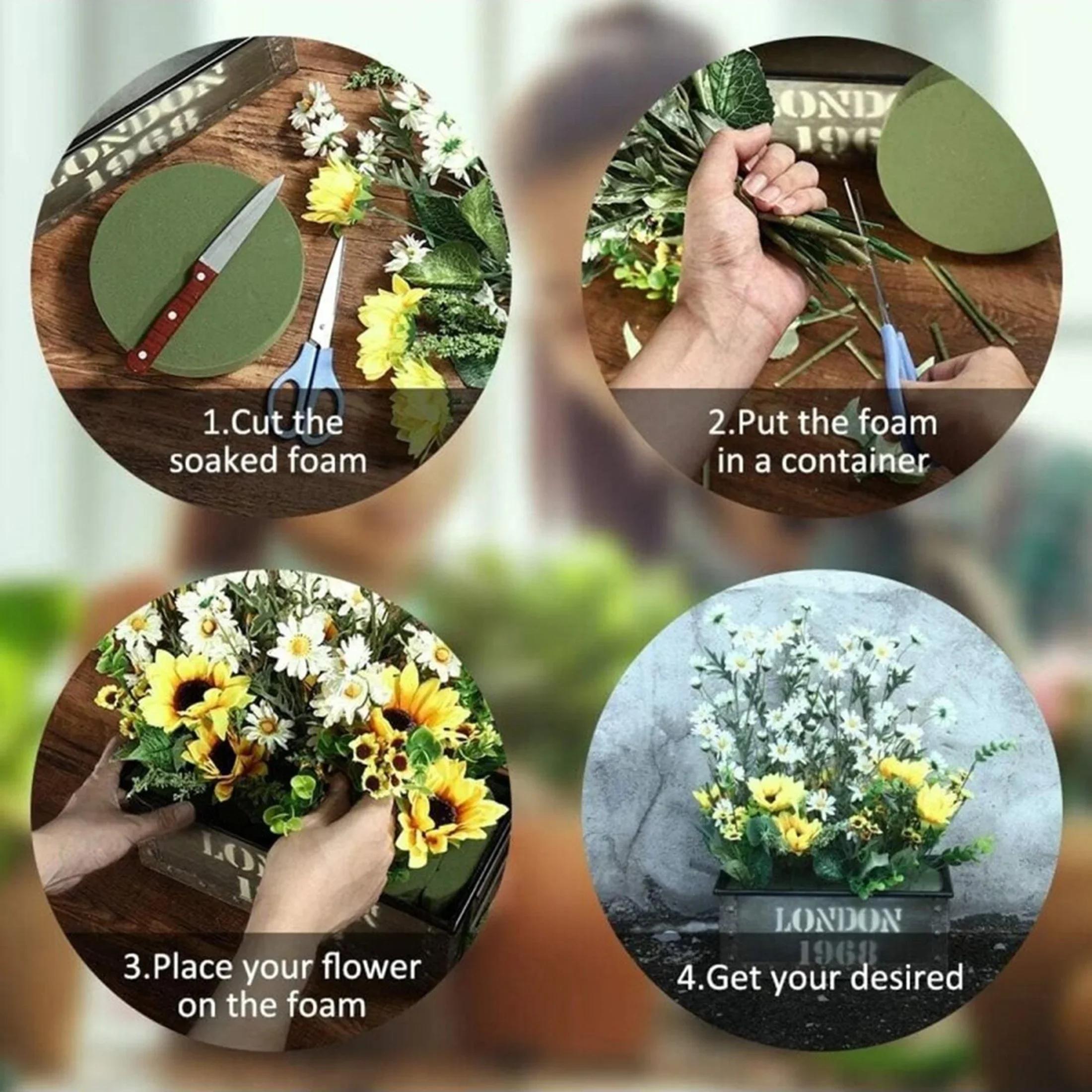 Floral Foam Blocks, 10pcs Round Artificial Flower Clay DIY Kit, Ideal for Florists, Birthdays, Graduations & Weddings