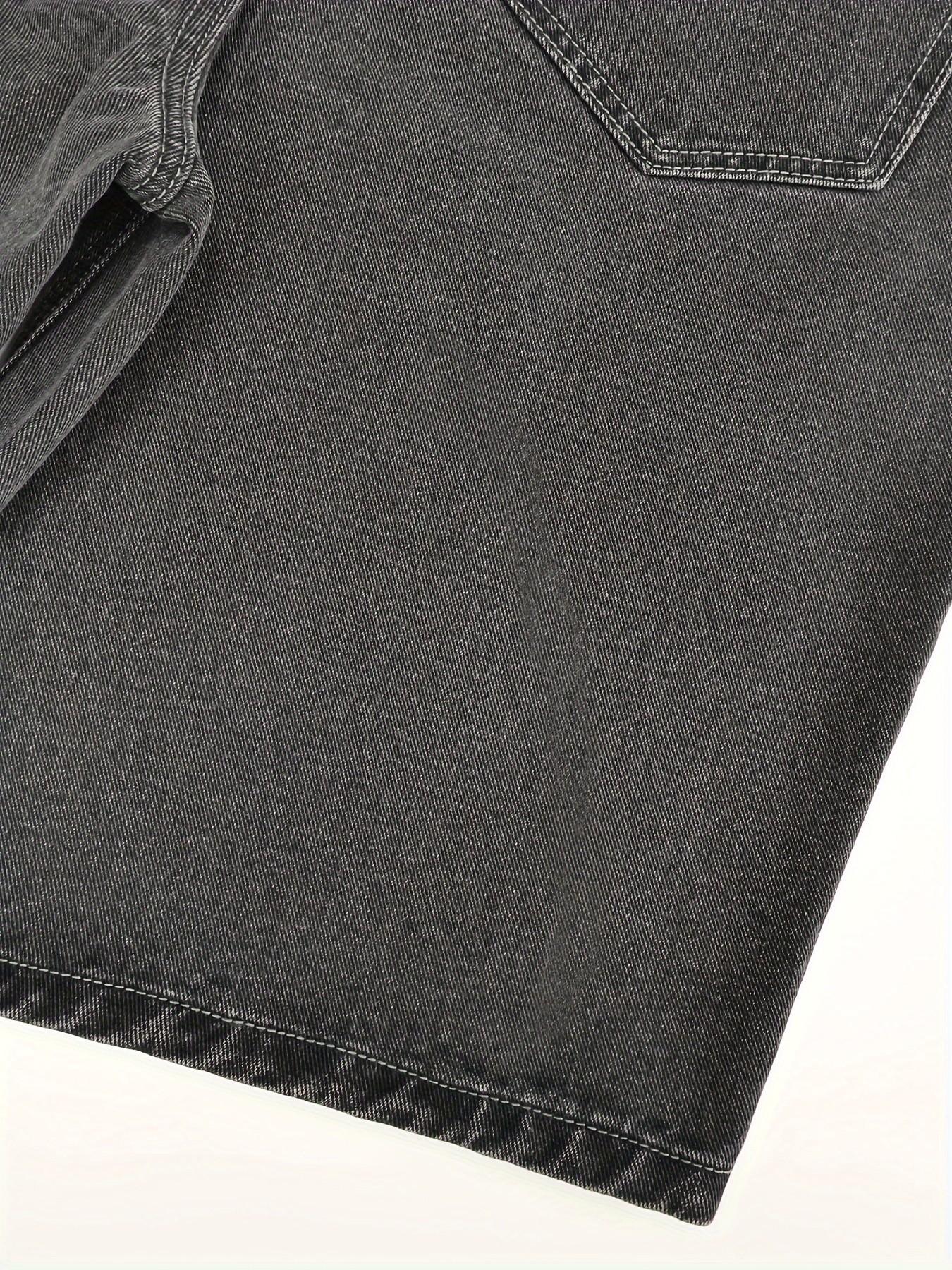 Men's Solid Color Plain Denim Fabric Shorts, Regular Fit Classic Casual Streetwear Comfy Fashion Basic Shorts for Daily Wear, Men's Bottoms Menswear for All Seasons