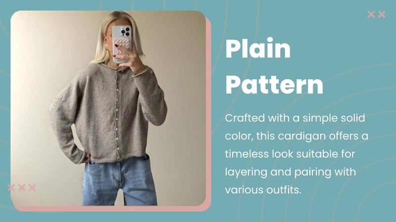 Women's Vintage Knit Cardigan with Rolled Hem, Simple Solid Color Knitwear for Autumn and Winter, Stylish Casual Outerwear