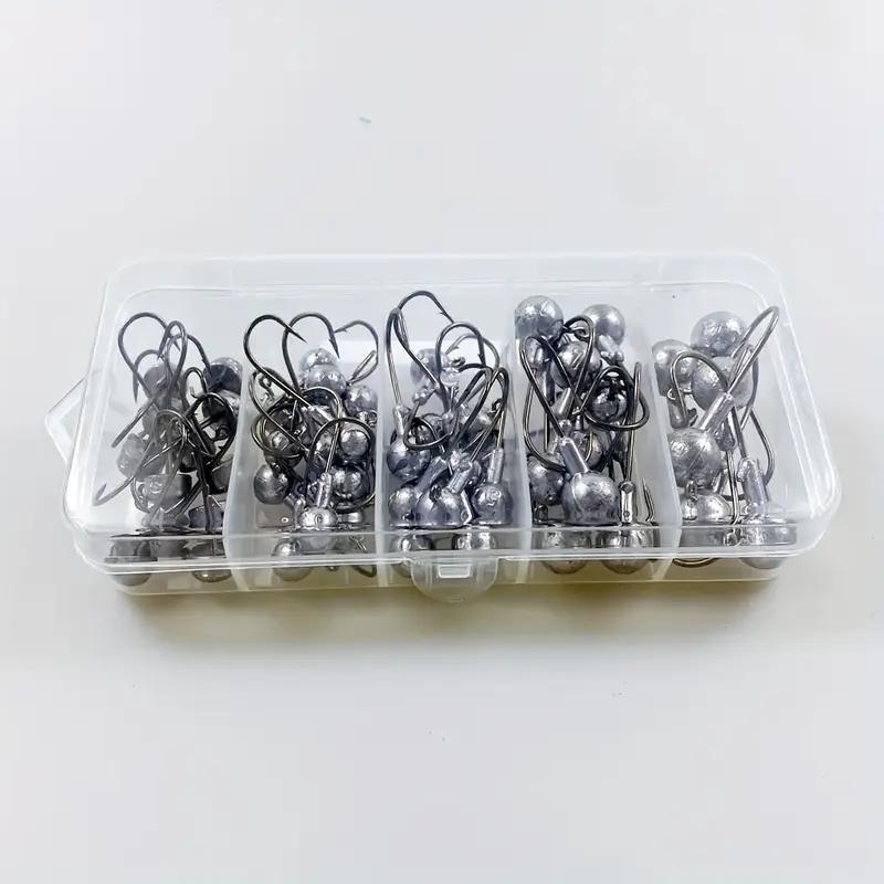 Fishing Hook Set, 50pcs/box Fishing Hook with Storage Box, Durable Metal Structure Fishing Hook, Outdoor Fishing Accessories