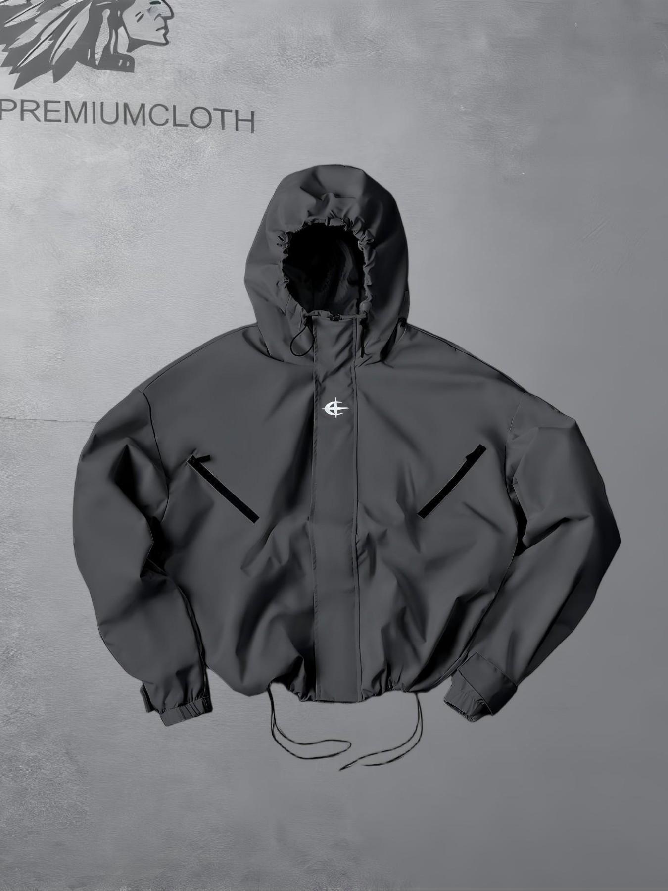 Spring Summer Hooded Windproof Jacket, Lightweight Waterproof Outdoor Hiking Jacket, Casual Street Style, Zip Pockets, Daily Wear