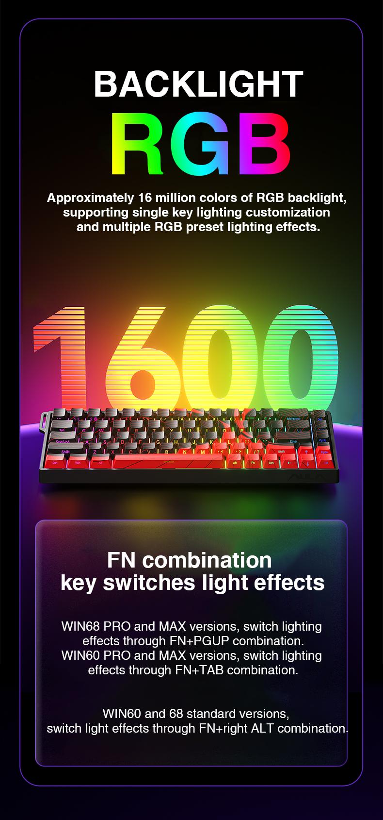 [New]AULA WIN60/68 HE PRO Magnetic Switch 60%Wired Mechanical Gaming Keyboard(Rose Red), 8000Hz Polling Rate,Hot Swappable, Adjustable Actuation Rapid Trigger Mode, RGB Backlit,60 Percent Small Keyboard Gaming Accessories TikTokShopBlackFriday