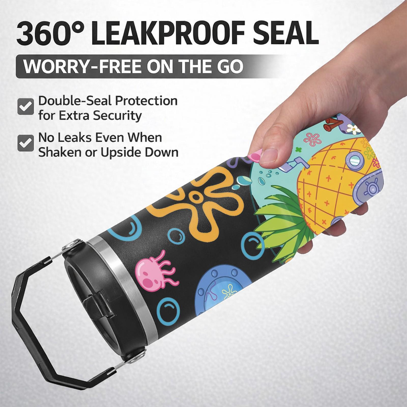 1 Pc Vacuum Mug 30oz Skinny Tumbler With Handle And Lid, Double Wall Insulated Cup, Leak Proof Thermal Mug, Keeps Hot 12 Hours Cold 24 Hours, Cartoon Ocean Style Travel Mug For Coffee Tea, Gift For Women Men Cute Daily Use Holiday