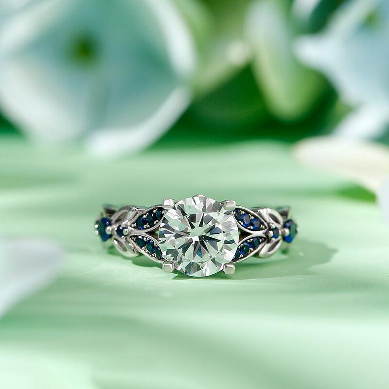 Jeulia 4.3 Carat Personalized Sterling Silver Butterfly Rings for Women Purple Amethyst Bridal Round Cut Wedding Engagement Eternity Valentine's Promise Ring Sterling Silver Zircon