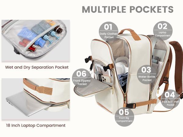 【Valentine's Day Gift】LOVEVOOK Colorblock Carry-On Travel Backpack with 3 Packing Cubes and Laptop Compartment - Personal Item, TSA-Friendly, Airline Approved Travel Bag for Hiking, Overnight, Weekend,TikTokShopJumpstartSale 【Valentine's Day Gift】LOVEVOOK Colorblock Carry-On Travel Backpack with 3 Packing Cubes and Laptop Compartment - Personal Item, TSA-Friendly, Airline Approved Travel Bag for Hiking, Overnight, Weekend,TikTokShopJumpstartSale