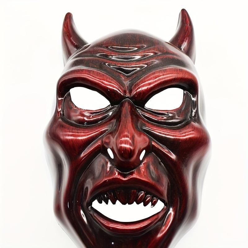 Vintage-Inspired Devil Mask, Bloody & Artisan Crafted, Horned Horror for Halloween Dress Up, Unleash Your Inner Demon