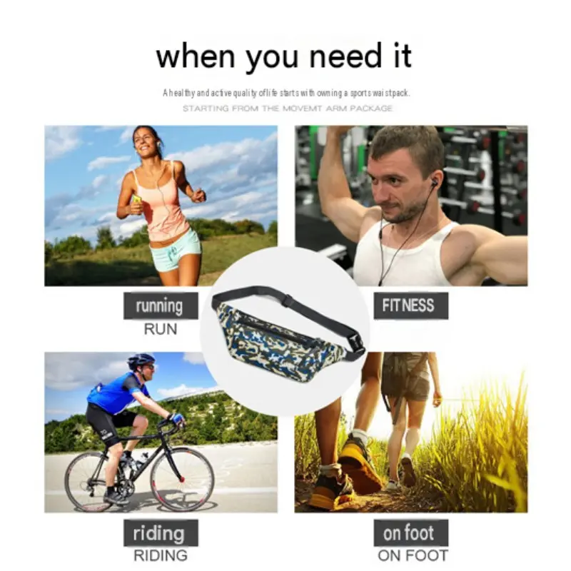 Waterproof Slim Sports Crossbody Waist Bag, Close-Fitting Lightweight Fanny Pack, Anti-Slip Hip Pouch for Running, Cycling, Fitness Training, Travel and Daily Outdoor Activities