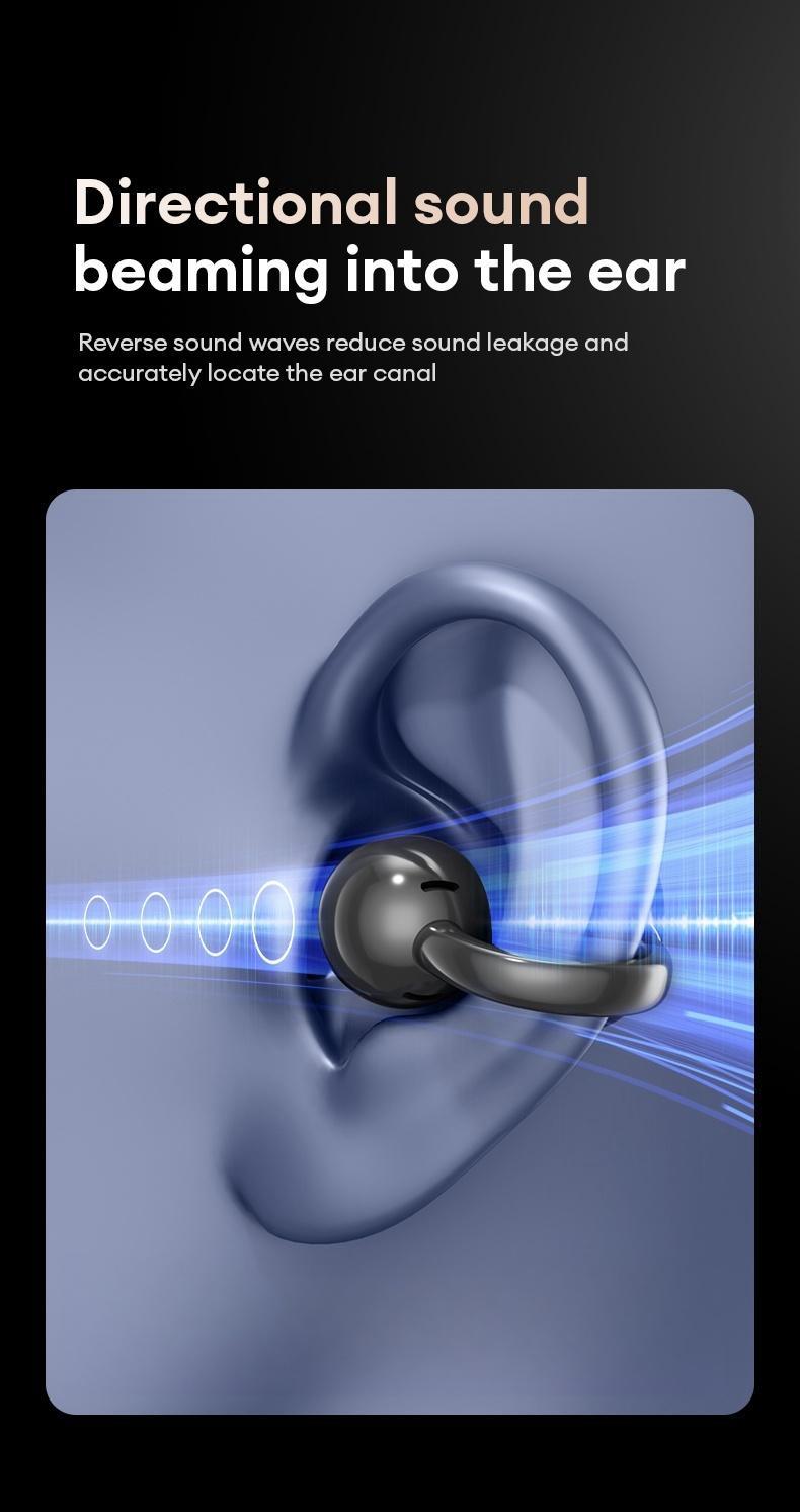 AOC ACD3521 Clip-On Smart Wireless Headset - Sport Earphones, BT6.0 Touchscreen Earbuds, Waterproof Sweatproof Wearable Tech, Adjustable Hands-Free for Music, Calls, Android & iOS Compatibility