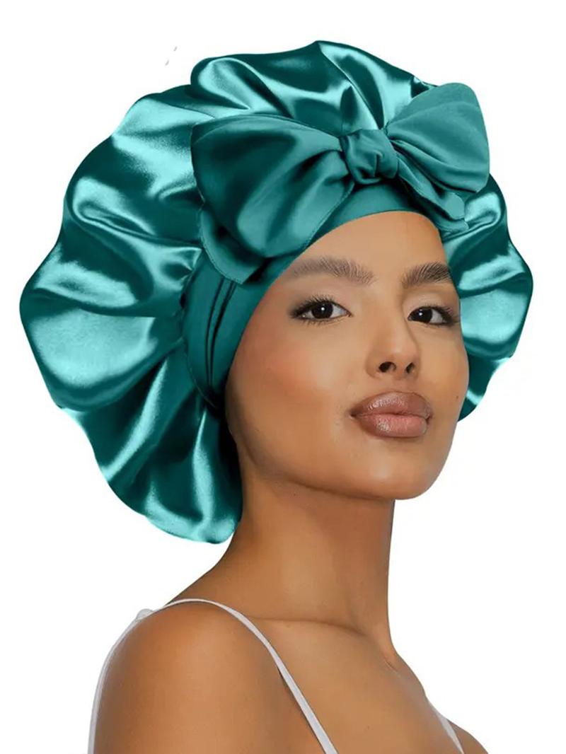 Women's Bonnet Pure Color Tie-Back Satin Hat, Casual Comfortable Daily Hair Care Cap, Sleep Cap for Everyday Use, Sleeping Bonnet
