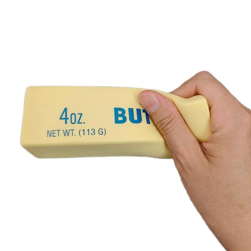 Brand-new ultra-soft, slow-rebound butter stick-shaped stress reliever—a unique and fun stress-relief toy modeled after real food. The dumpling-shaped design is ultra-soft.