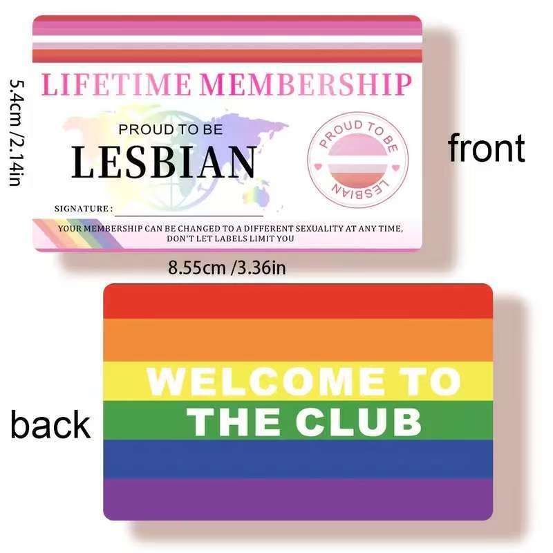 1 or 3 LGBTQ+ Pride Lifetime Membership Cards - Non-adhesive PVC gay ID-style membership cards, souvenirs for LGBTQ+ individuals and allies, birthday and community event gifts, rainbow heart design, high-gloss texture printing, funny and humorous style