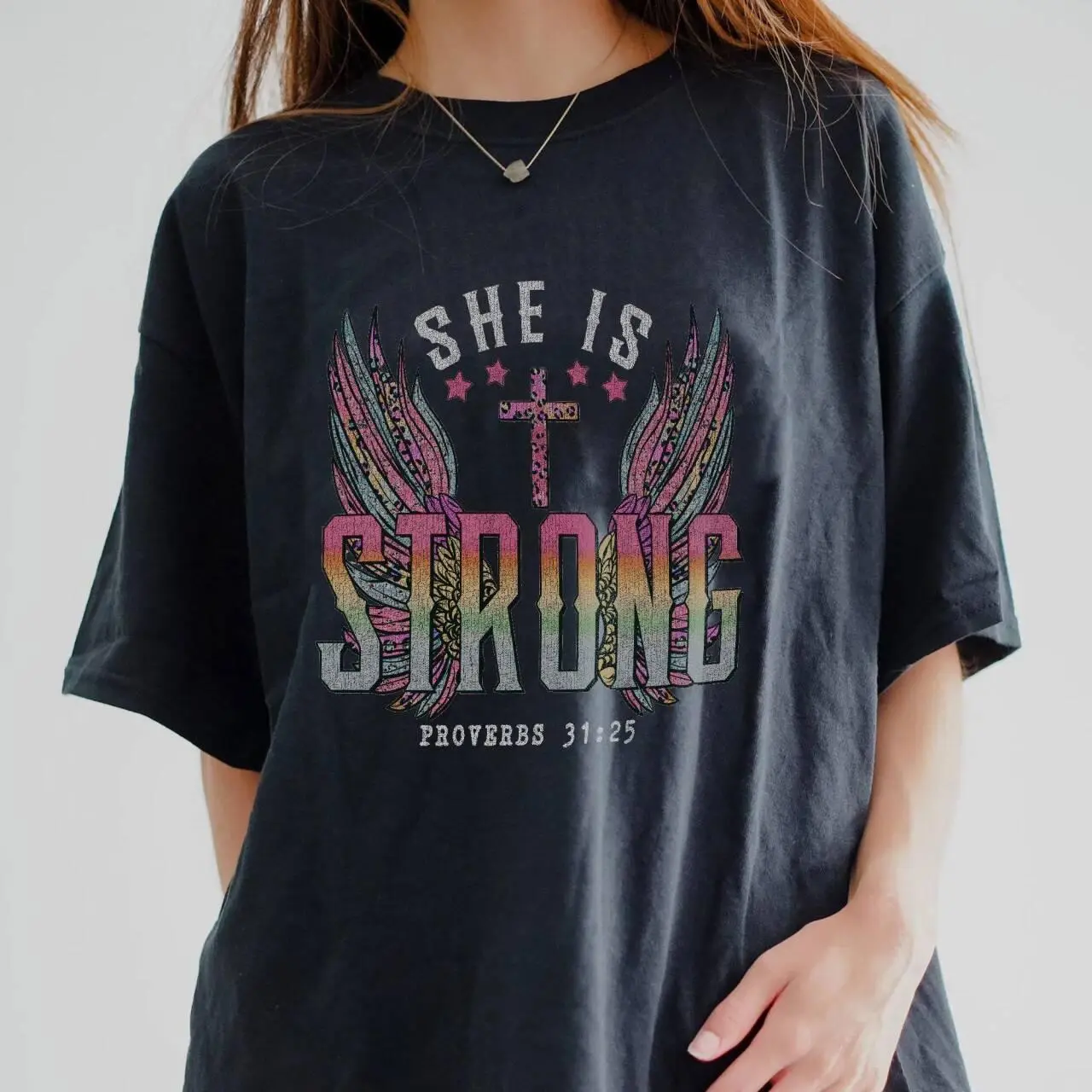 Religious Inspirational Slogan Graphic Tee - Gospel Message Casual Shirt