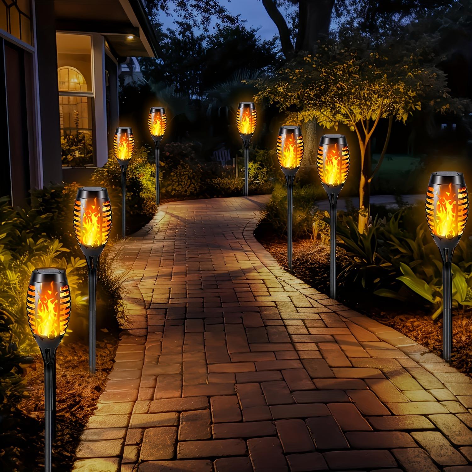 4PCS Solar Torch Lights, Flame Effect LED Outdoor Waterproof Lawn Lights, Landscape Lighting for Garden, Hotel & Beach，needoh，garden lights, Outdoor Patio Lights, Outdoor Pathway Light