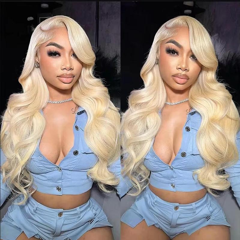 BABOSHOW 613 Blonde 13X6 Body Wave HD Transparent Lace Frontal Pre Plucked 99J Burgundy and Red Colored Human Hair Wigs P4/27 Highlight Lace Front wig For Women Can be Dyed & Restyle
